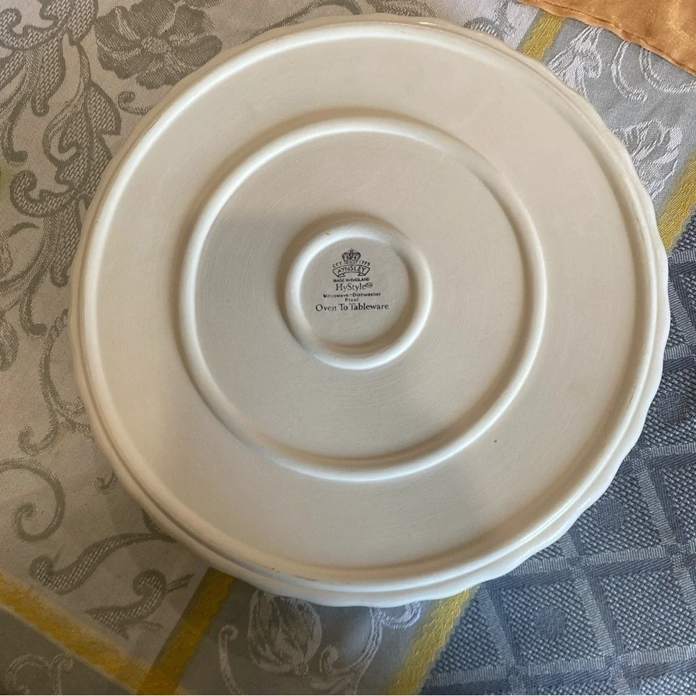 Porcelain Baking/ Pie Dish Aynsley 1775 Made In England Flowers Butterflies 25cm